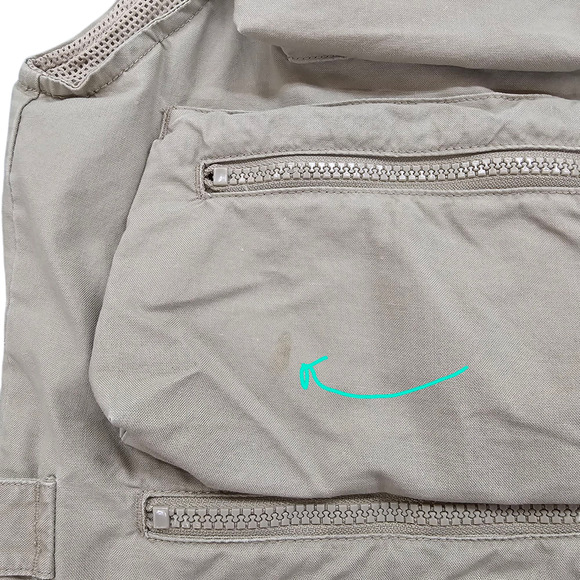 Vintage Woolrich John and Bros. Vest Mens Large Tan Fly Fishing Hunting Vented - Picture 15 of 16